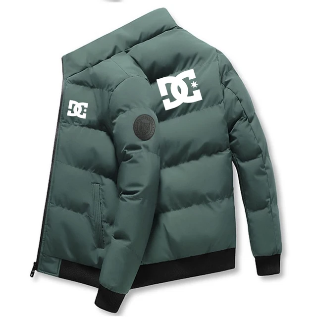 Krótka męska kurtka ocieplana bawełną na jesień i zimę, zapinana na zamek, wiatroodporna, nowa, z nadrukiem, gruba, męska kurtka codzienna.