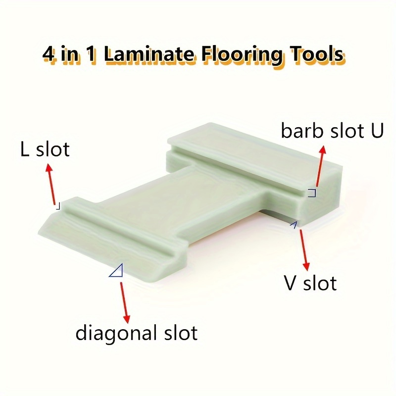 4-in-1 Laminate Flooring Installation Kit - Heavy-Duty Nylon Block for Wood/Composite Floors & Slotting Tool