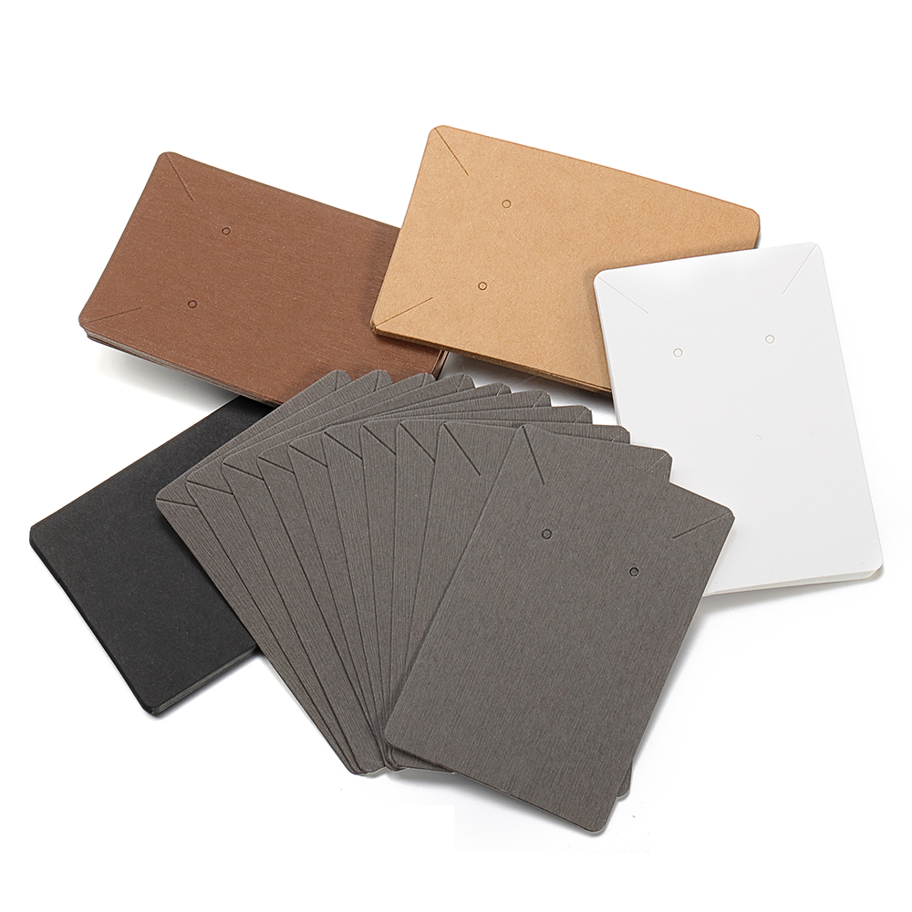 50ชิ้น/ล็อต5X5ซม.X 6X9ซม.กระดาษกระดาษคราฟท์ต่างหูสร้อยคอการ์ดแสดงผลสำหรับบรรจุภัณฑ์เครื่องประดับกระดาษแข็งแขวนราคาแท็ก