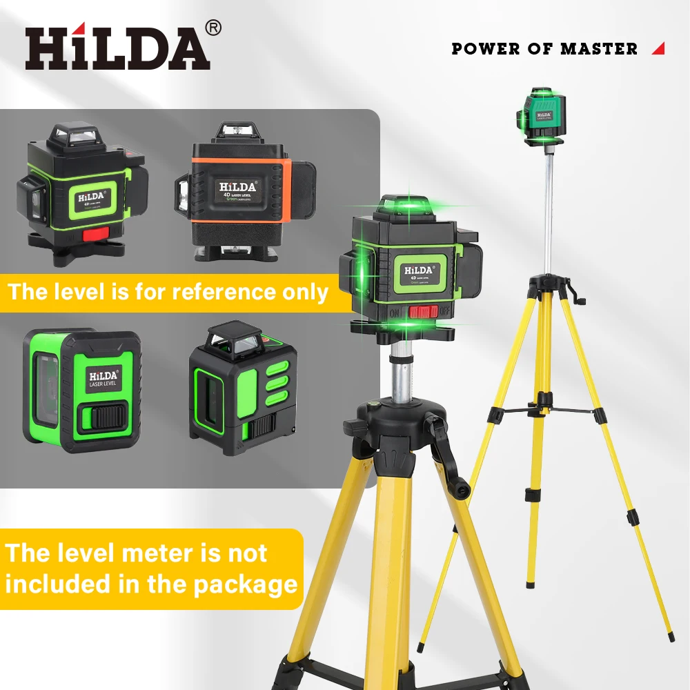 HILDA 1.2M 5/8 Inch Adjustable Height Thick Ferroalloy Tripod Laser Level Stand Base for Self Leveling