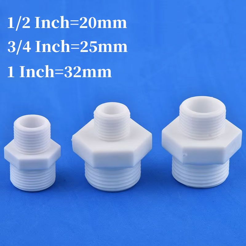 Conector de casquillo de junta reductor de rosca macho/hembra, accesorios de tubería de agua para riego de jardín, junta de pezón para tanque de acuario, 1/2 ", 3/4", 1"