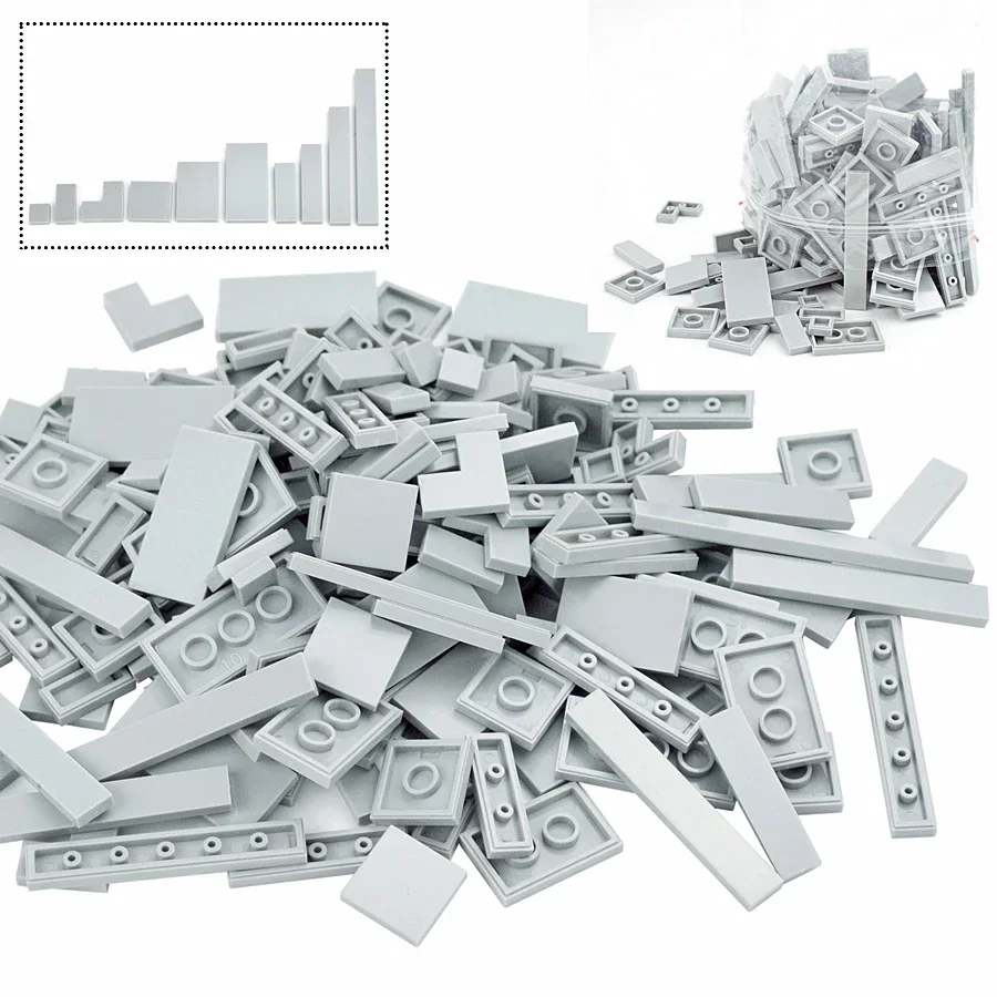 DIY Model Smooth Thin Building Blocks 150PCS Multicolour Toy Parts Bulk Figures Flat Tile Educational Children Toys Gift Leduo