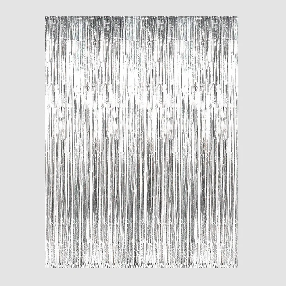 タッセル付きシルクレインカーテン,明るい背景の壁,結婚式の装飾,誕生日パーティー,1x2m, 6個