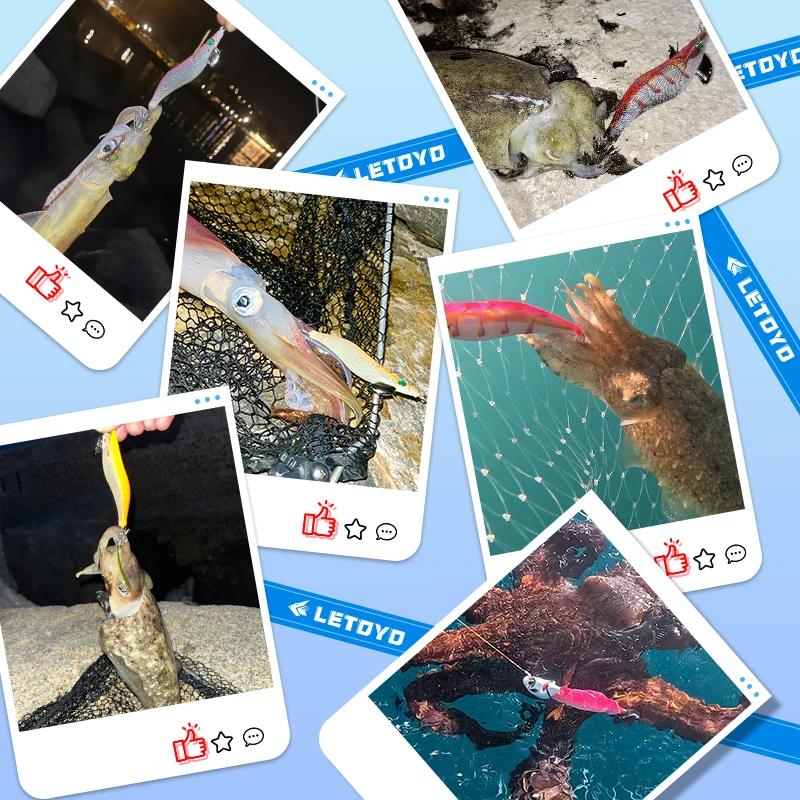LETOYO Mực Ghép Hình 2.5 #3.0 #3.5 # Mực Dụ Cá Nhân Tạo Mực Móc Jigging Mồi Câu Cá Biển mực Nang EGI SUTTE R