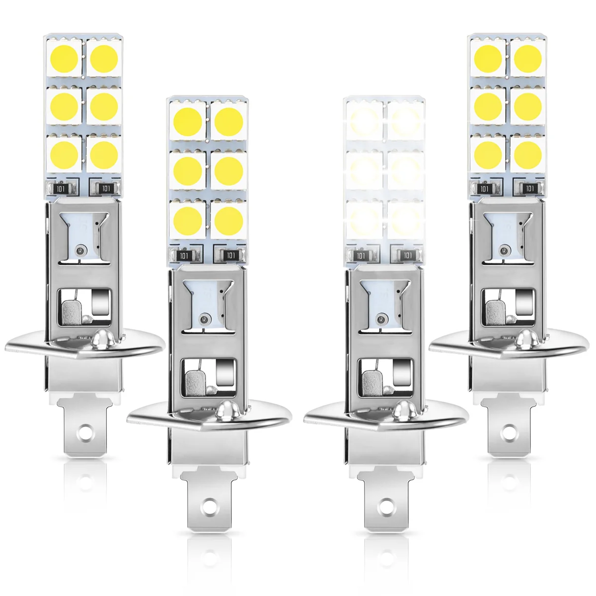 4ชิ้น H1 6000K ซูเปอร์สีขาว80W ชุดหลอดไฟ lampu depan LED ไฟตัดหมอก
