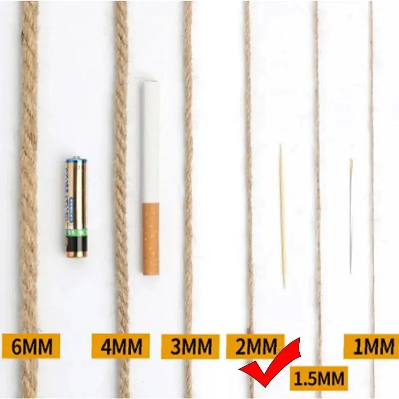 50/80/100M1- 2 มม.เชือกปอกระเจาธรรมชาติริบบิ้นหัตถกรรม DIY Vintage Jute Cord Twine ด้ายเย็บงานแต่งงานตกแต่ง