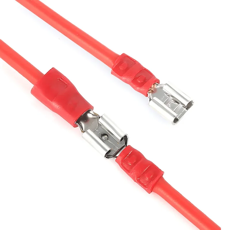 100/50/10 Uds Terminal de engarzado hembra 2,8mm 4,8mm 6,3mm conector de Cable de pala aislado enchufe de Cable de cableado eléctrico rojo azul amarillo