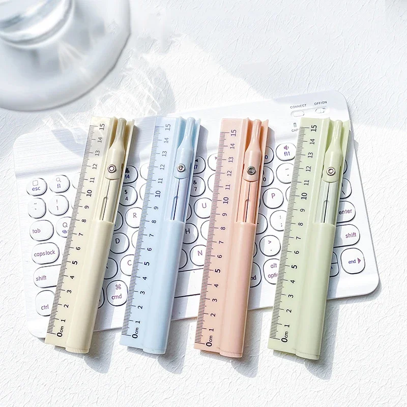 3 in 1 Compass Ruler with Pencil Multifunctional Drawing Compass Math Geometry Tools Korean Stationery Kawaii Drafting Supplies