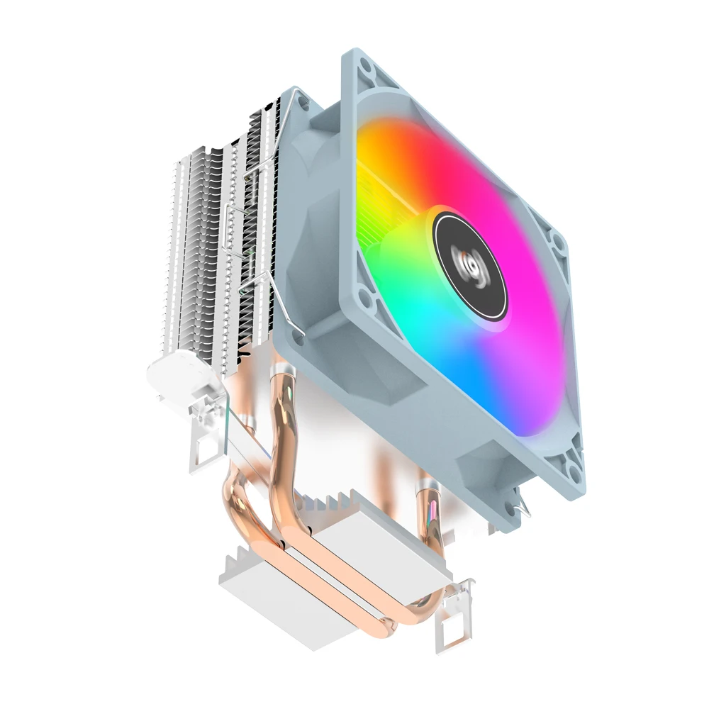 Aigo-cpu refrigerador ice200pro, 2 heatpipes, ventilador pwm de 3 pinos, silencioso, para intel 11x, 1200, 1700, am4, am5, amd