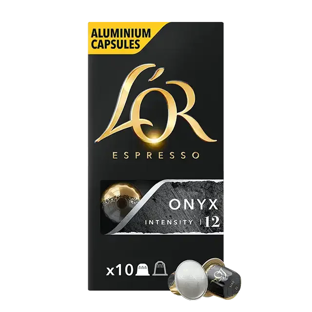 Embalagem de 5 - L'Or Espresso Café Onyx Intensity 12 5 caixas x 10 cápsulas (50 cápsulas) compatível com Nespresso