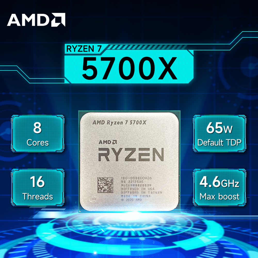 【브랜드+】AMD 라이젠 7 5700X 신형 R7 5700X 3.4GHz 8코어 16스레드 CPU 7NM L3=32M 100-000000926 소켓 AM4 (쿨러 미포함)