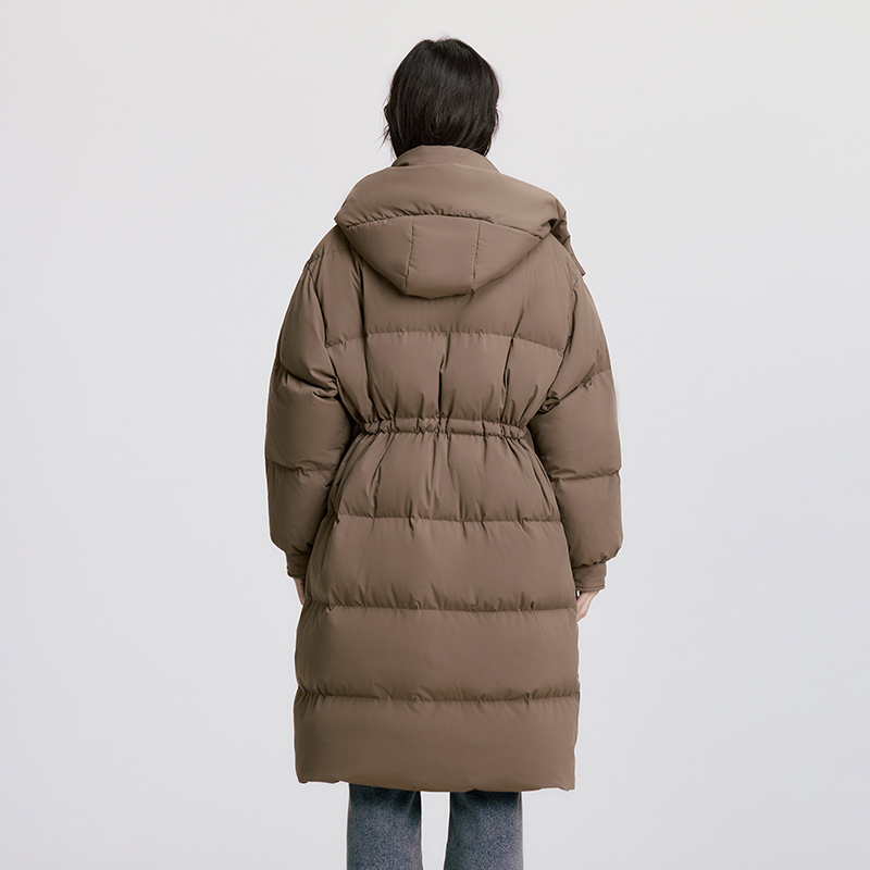 Semir para baixo casaco feminino longwaterproof à prova de óleo à prova de manchas quente 2025 inverno novo solto com capuz versátil jaqueta mulher