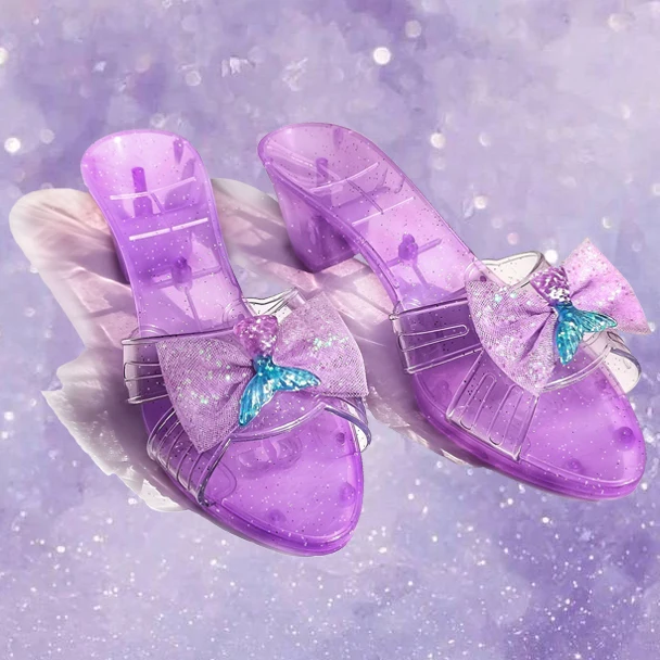 Zapatos de vestir de princesa antideslizantes, juguetes para niñas de 3 años, juego de rol de tacón alto con accesorios brillantes, regalo para juego de imitación