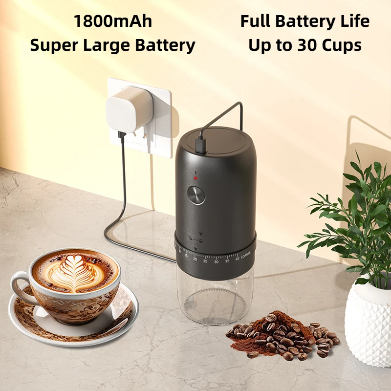 ใหม่แบบพกพา USB เครื่องบดเมล็ดกาแฟไฟฟ้า 40 เกียร์ภายนอกปรับชาร์จเครื่องบดในครัวเรือน Mini กาแฟเครื่อง