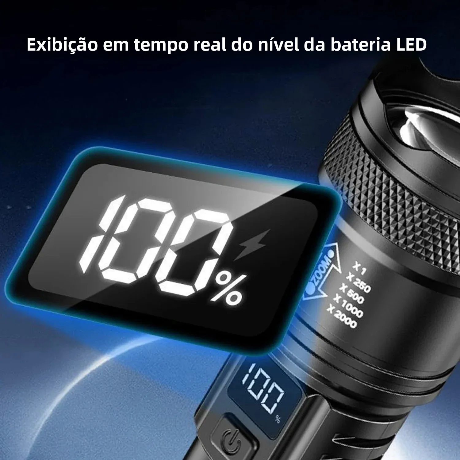 Lanterna led ultra brilhante p50 de 2000lm, tática edc, holofote de emergência, zoom telescópico, tocha portátil com bateria 14500/18650