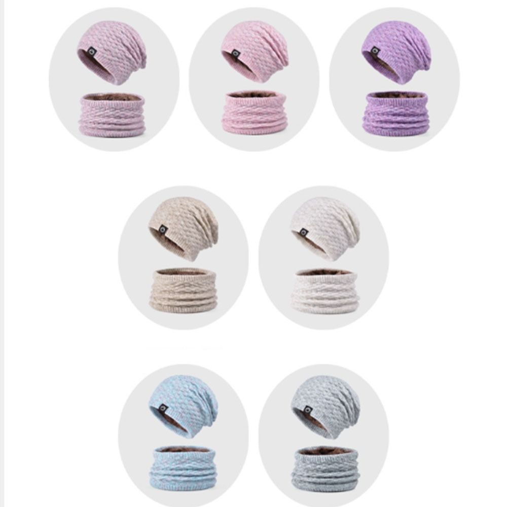 Neck Warmer Winter Beanie Hats Scarf Set Thicken Windproof Women Warm Knitted Hat Ear Protection Cold Proof