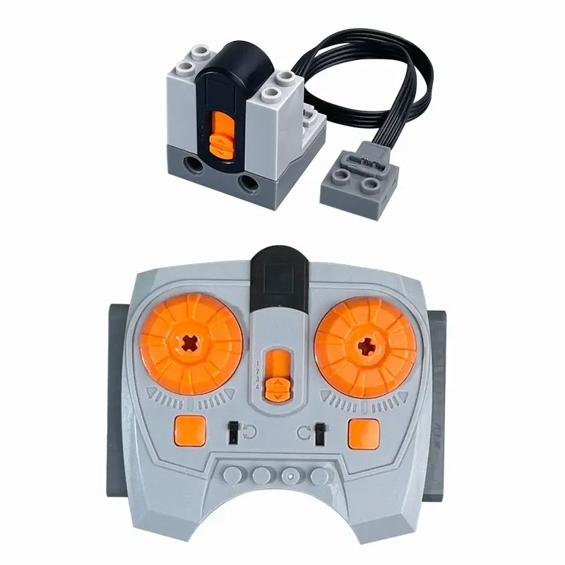 Conjunto de controle remoto ajustável de velocidade 2.4G 8879 com receptor IR 8884 - para blocos de construção MOC carros, caminhões e brinquedos DIY