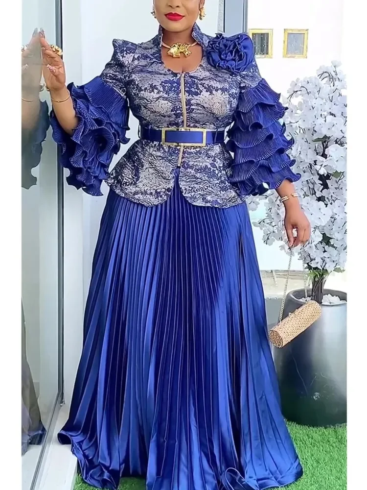 Afrykańskie ubrania dla kobiet 2 PCS Zestawy Topy i spódnice Garnitury Dashiki Ankara 2025 Stroje Suknia Plus Size Suknie ślubne