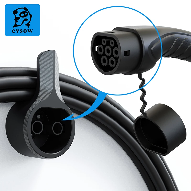 evsow タイプ 2 EV 充電器ケーブルホルダー電気自動車壁マウント充電ケーブルオーガナイザー壁マウントホルスタードック Type2