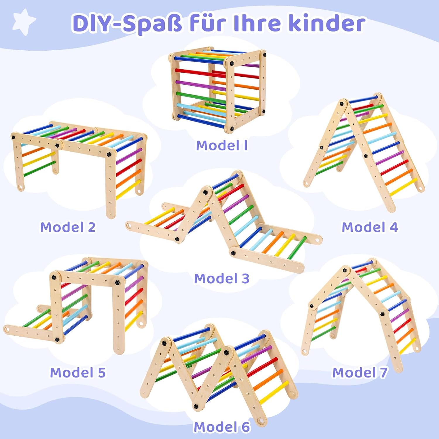 Gimnasio triangular 3 en 1, juguetes de escalera triangular de escalada plegables con rampa, juguetes de escalada en interiores para niños, gimnasio de juego, escalador, balancín