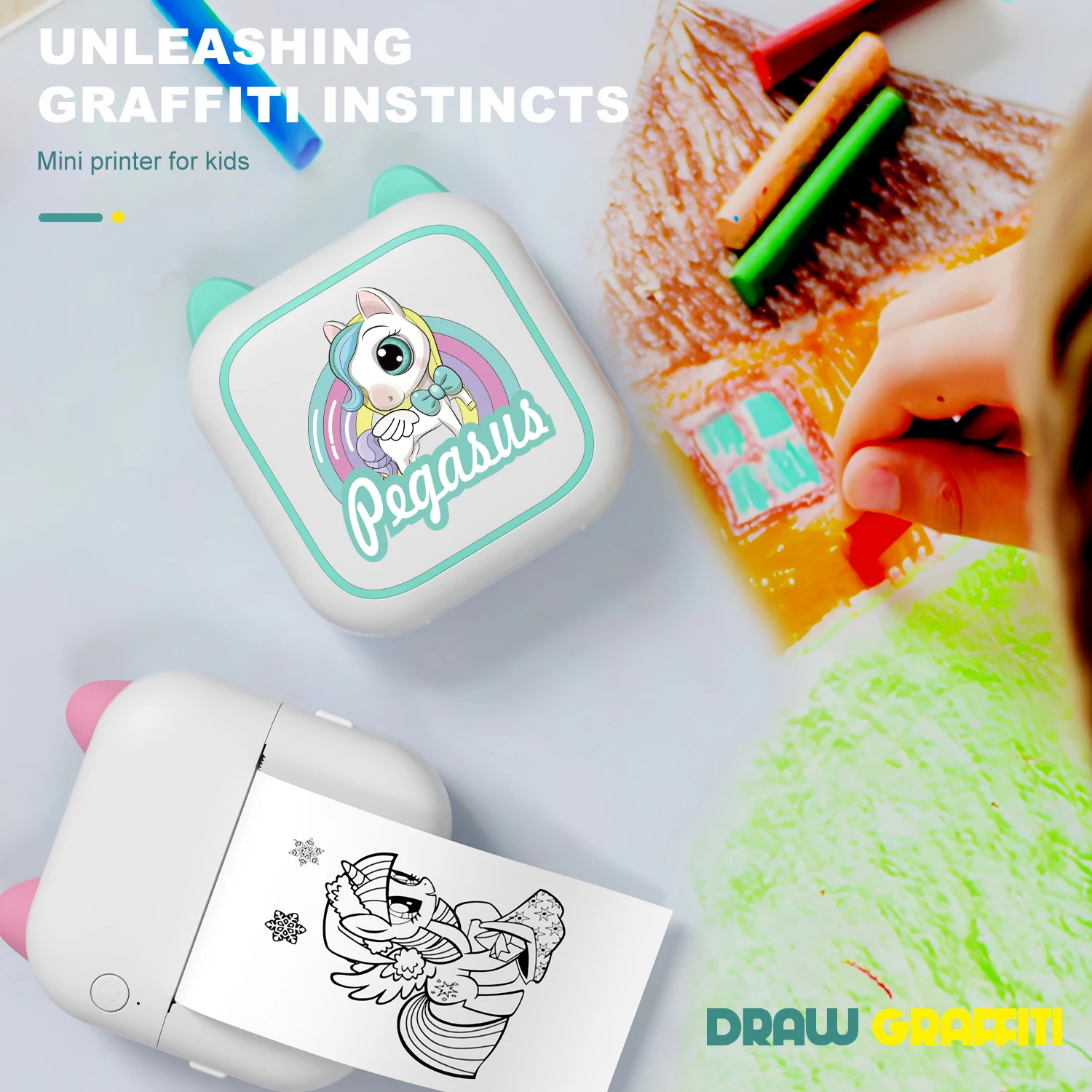 มินิพ็อกเก็ตไร้สายเครื่องพิมพ์ความร้อนสําหรับ Android IOS BT Inkless การพิมพ์ของขวัญสําหรับป้ายใบเสร็จรับเงิน Photo Notes Study Home Office