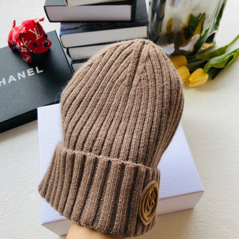 Nova chegada moda chapéus de inverno feminino marca designer chapéus grosso quente lã gorro