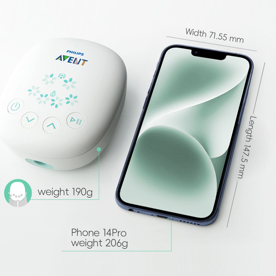PHILIPS AVENT Przenośny pojedynczy elektryczny laktator z inteligentnym masażem i stymulacją płatków – naśladuje naturalne ssanie dziecka