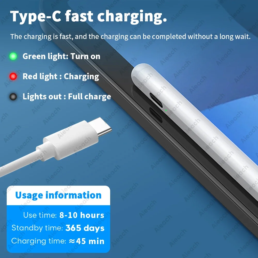 For Apple Pencils Bluetooth Stylus for iPad 2018-2025 Write Draw For Apple Pencil 2 iPad Pen with Tilt Sensing Palm Rejection