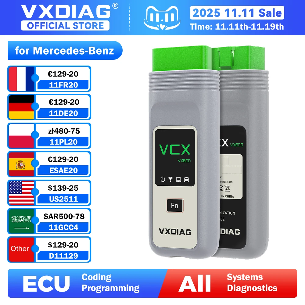 VXDIAG VCX SE для Mercedes Benz Car OBD2 диагностический инструмент MB Star C6 DoIP активный тест все системы диагностика кодирование программирование