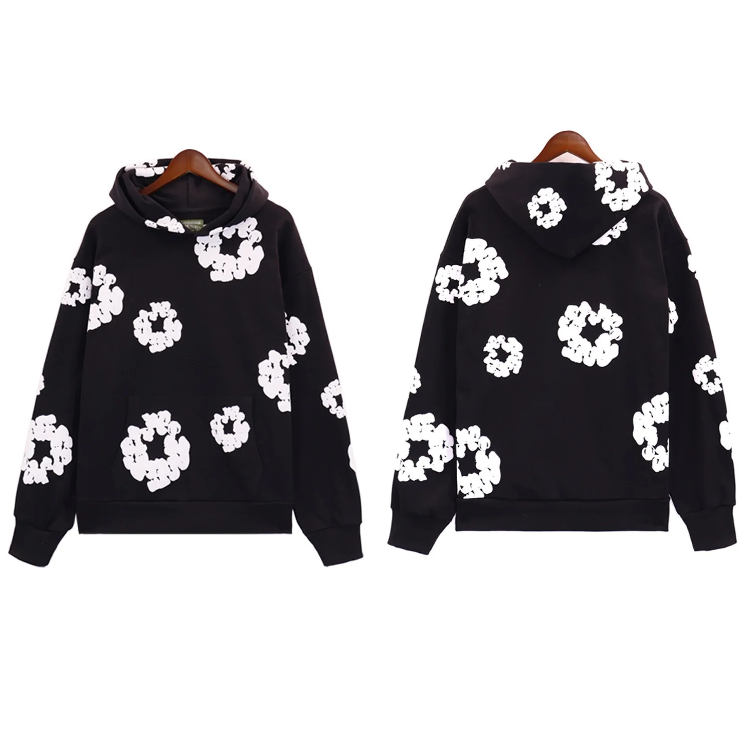 DENIM TEARSTHoodie Transfronterizo Europeo y Americano Venta caliente Espuma de algodón Impreso Lágrimas Sudadera con capucha Sudaderas con capucha para hombres y mujeres