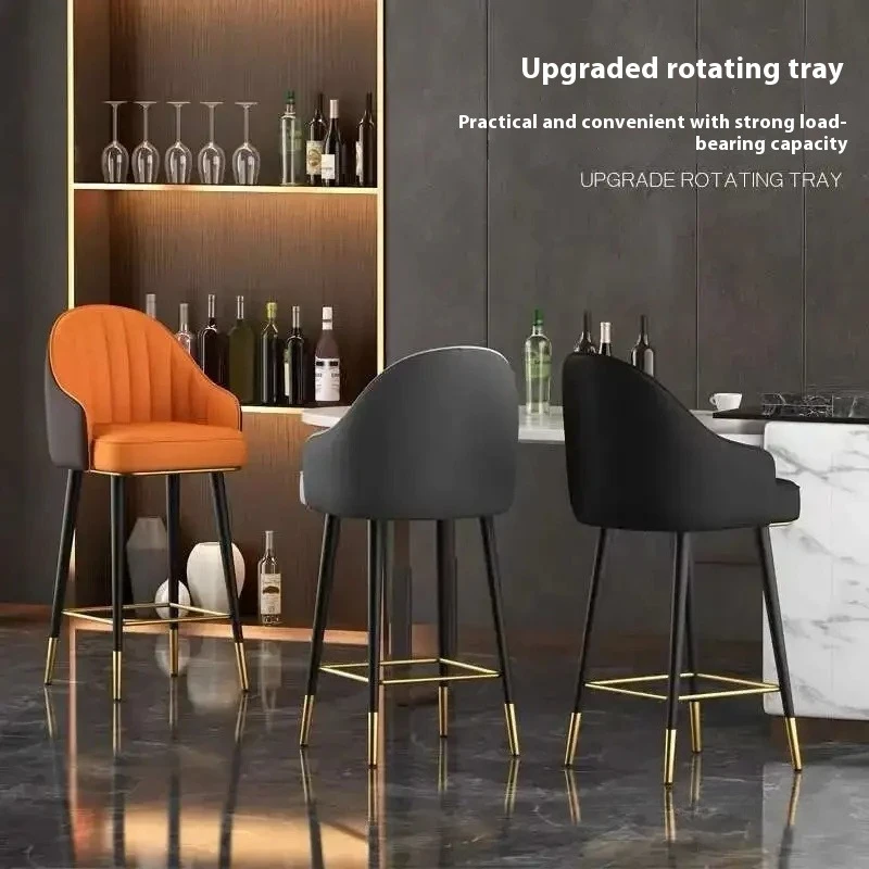 Nordic ห้องนั่งเล่นร้านอาหารเก้าอี้บาร์สูงโมเดิร์น Minimalist Home เฟอร์นิเจอร์หมุนเก้าอี้บาร์โรงแรมหมุนพนักพิงเก้าอี้
