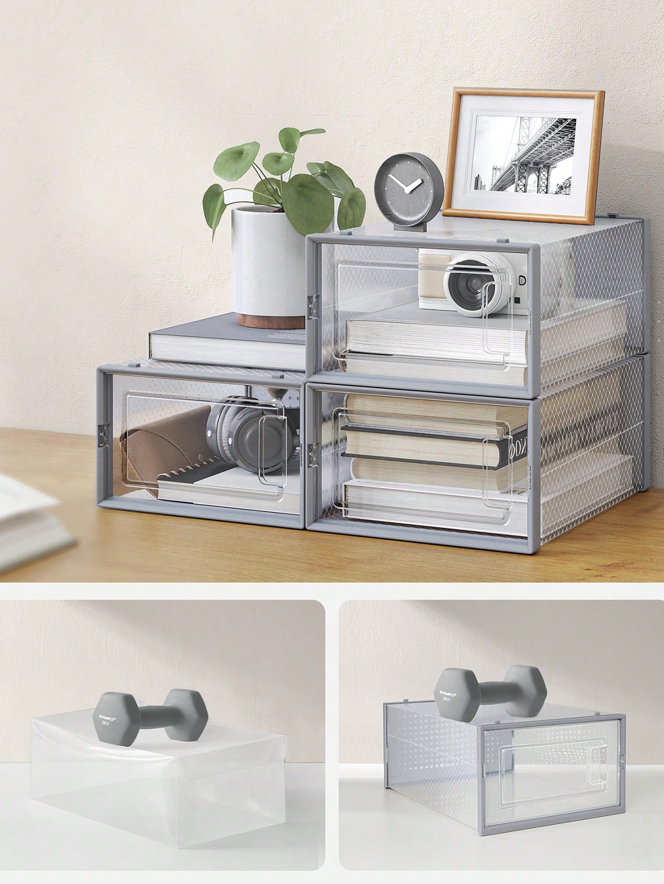 SONGMICS Zapateros apilables, plegables, aptos para hasta el Reino Unido, talla 11