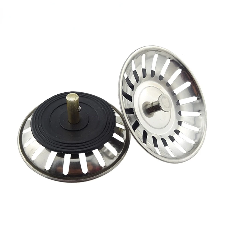 Tapón de tapón de fregadero de cocina de acero inoxidable 2 en 1 para drenaje de baño coladores de escurridor de baño colador de agua de lavabo cubierta de filtro de fregadero