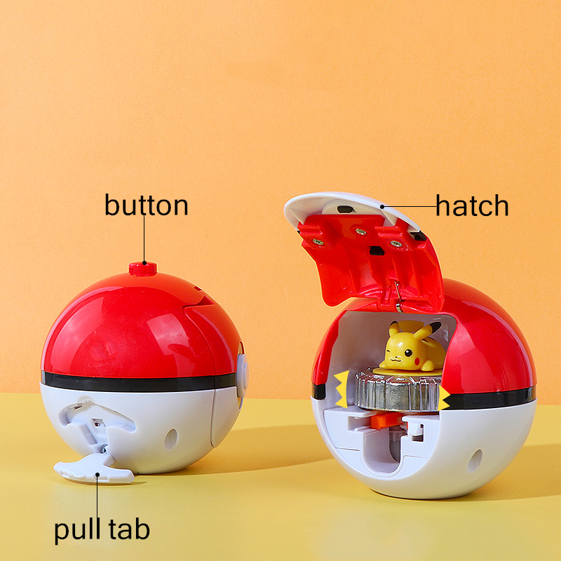 Pokémon Magic Gyro Toy for Children, Pikachu, Charmander, New Combat Rotating Gyro, Poke Ball