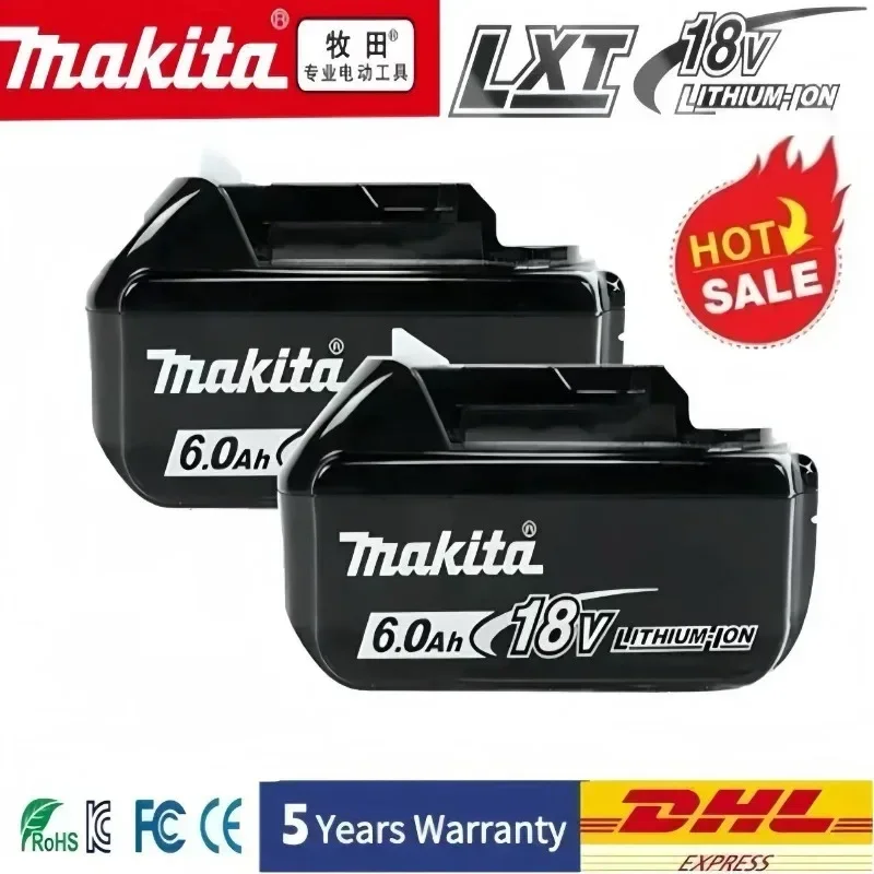 100% Original Makita 6Ah para Makita 18V batería BL1830B BL1850B BL1850 BL1840 BL1860 BL1815 batería de litio de repuesto