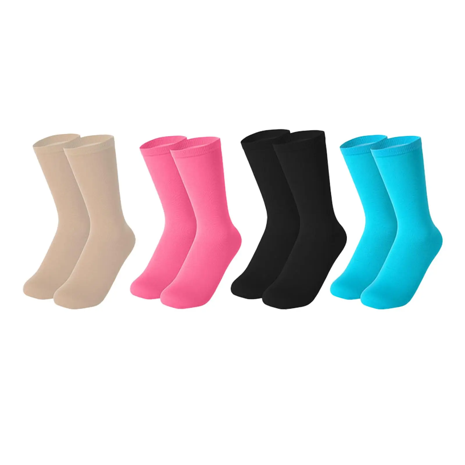 Ice Skating Socks Solid Color Figure Skating Socks Knee High Tights for Workers