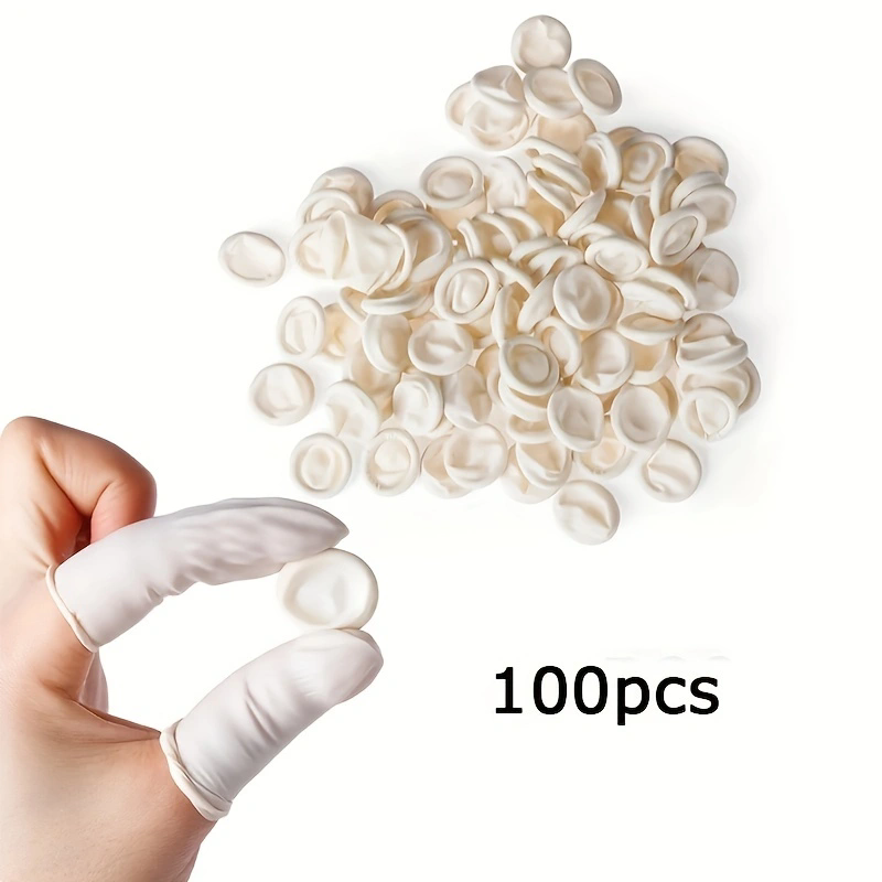 100 Stück Einweg-Fingerspitzen-Schutzhandschuhe aus Naturkautschuk, rutschfest, antistatisch, Latex-Fingerlinge, Fingerspitzen, langlebiges Werkzeug