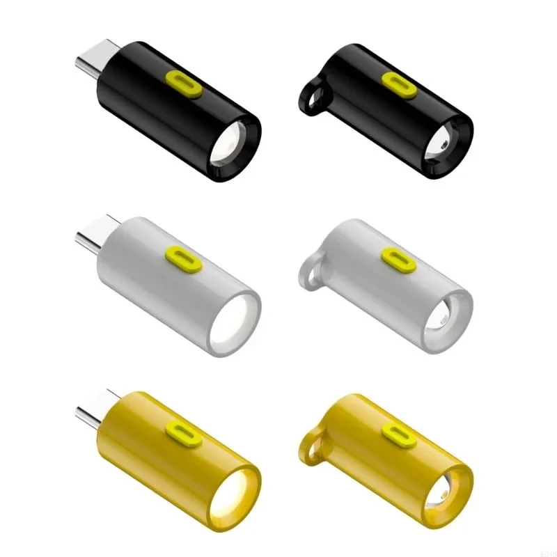 USB C LED Multifunctional Strong Light Pocket Keychain Flashlight Outdoor Hiking Camping Mini Flashlight Small Torch light