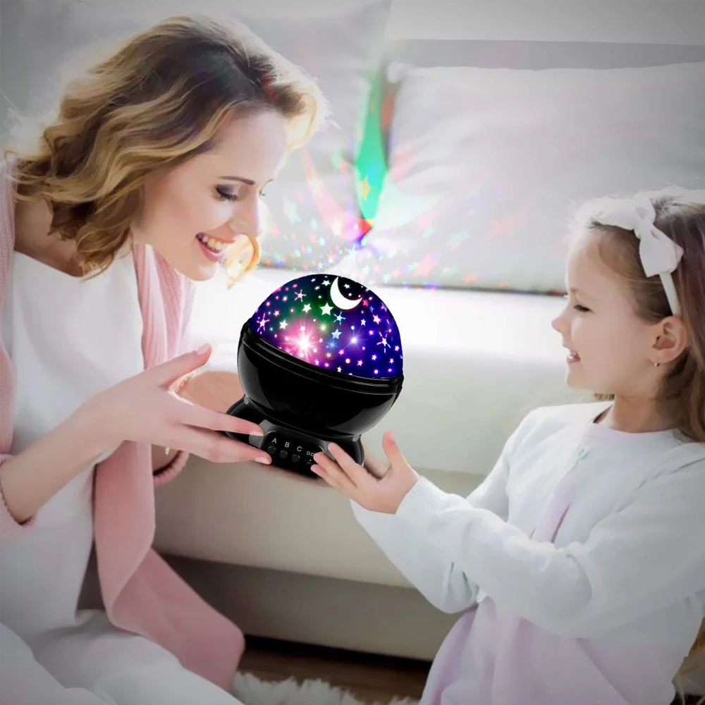 Projektor gwiazd Lampka nocna Zabawne prezenty dla dziewczynek i chłopców Obrotowy projektor LED Star Sky Moon do dekoracji sypialni dla dzieci