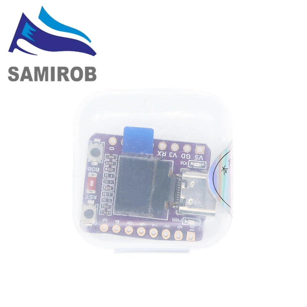 SAMIROE ESP32-C3 OLED-Entwicklungsboard, Keramikantenne, ESP32 Supermini-Entwicklungsboard, WLAN, Bluetooth, 0,42 Zoll Bildschirm
