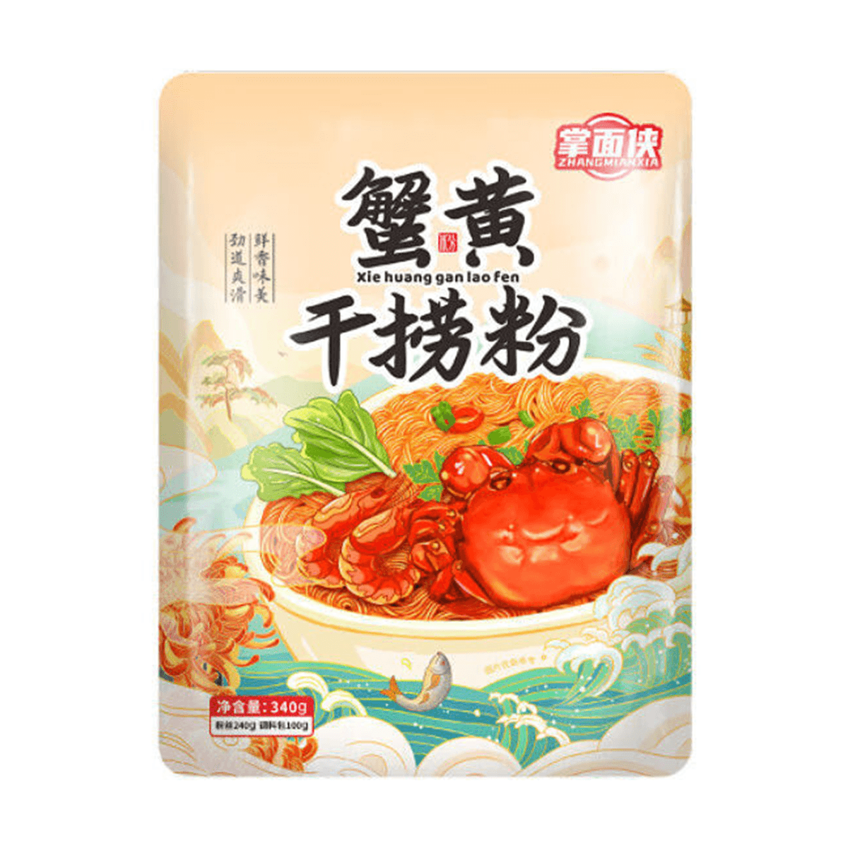 [6Packs] ZMX Crab Roe Dry Tossed Rice Noodles , 12 oz*6Packs