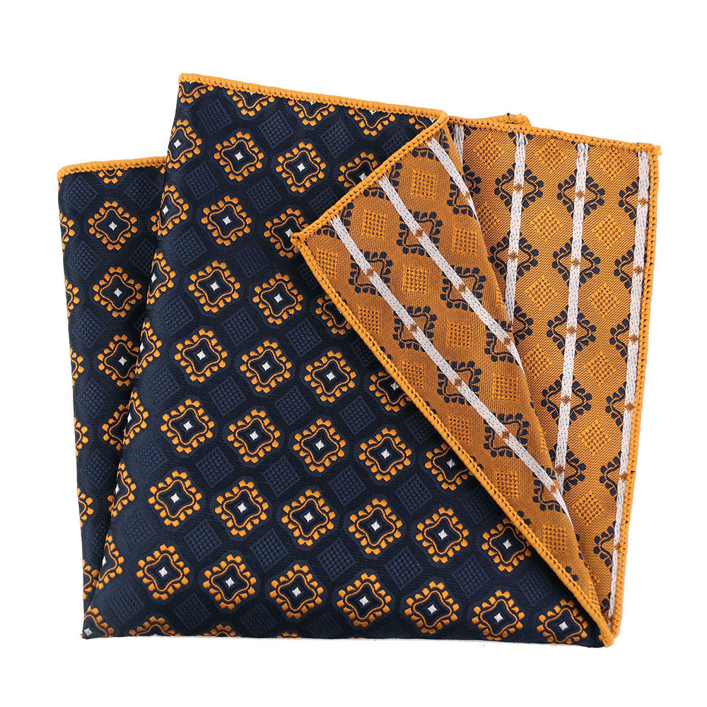 Pañuelo cuadrado de bolsillo de microfibra para hombre, pañuelo de fiesta Formal a cuadros Vintage, pañuelo de traje para hombre, color amarillo y marrón