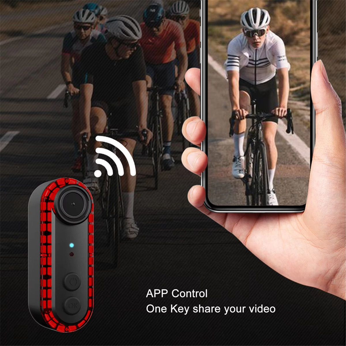 NEW Bike Tail Light with Recorder Camera 1080P HD 150 Degree Viewing Phone Interconnection Water Proof Rear View Camera