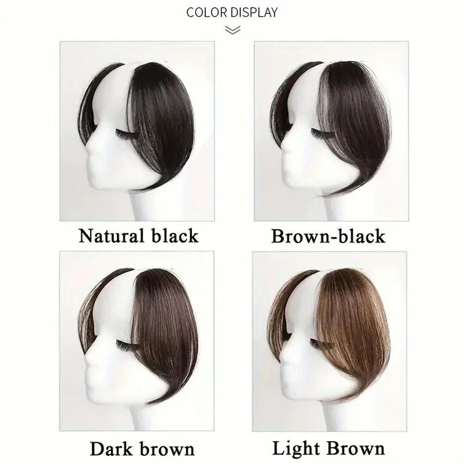 Niewidoczne syntetyczne grzywki boczne Clip In Extension 2Pcs/Set Middle Part Bangs With Easy BB Clip-In Side Fringe Pasuje do wszystkich rodzajów włosów