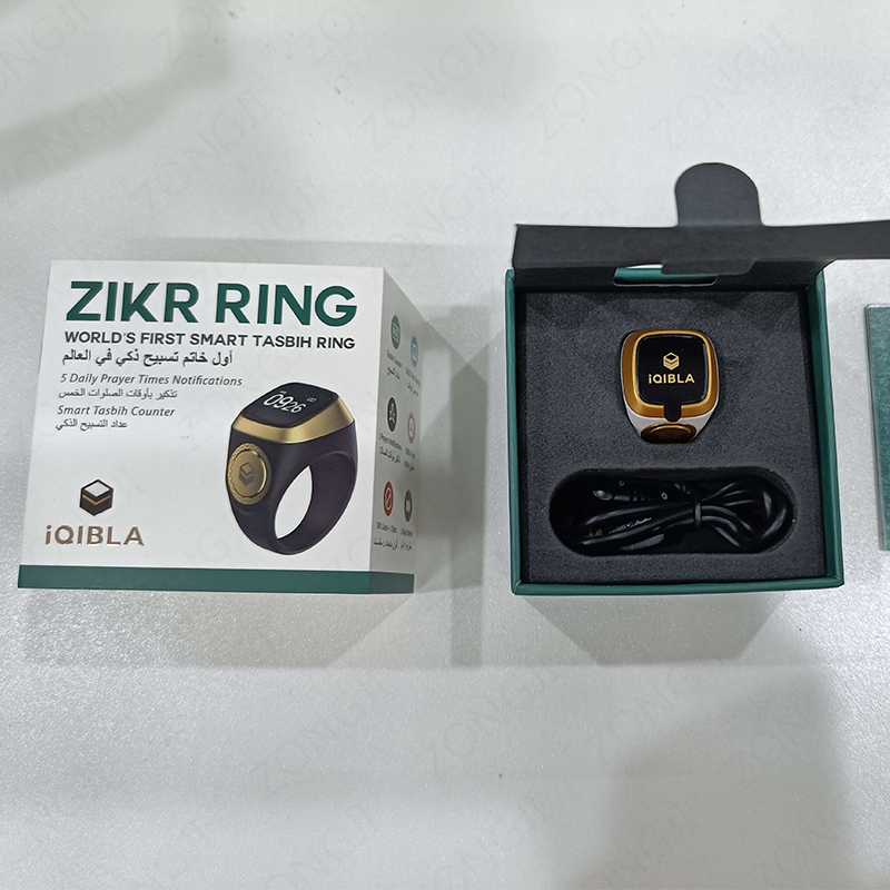 2024 IQibla スマート Zikr リング賞賛 Tasbih タリー電子デジタルカウンターイスラム教徒の祈りの時間振動リマインダー防水