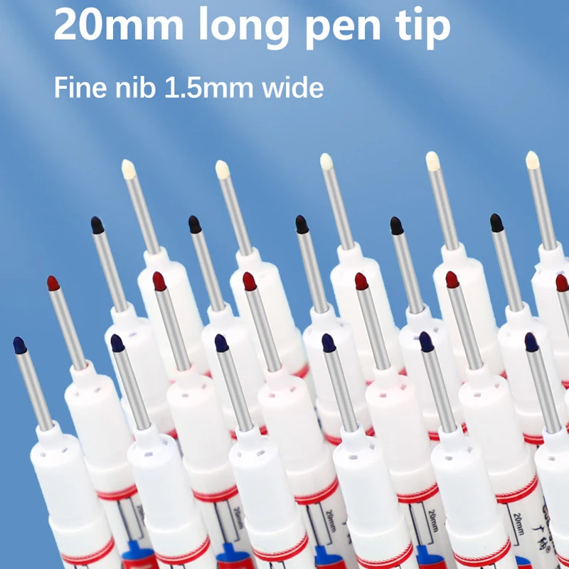 8 ชิ้น/เซ็ต Perforating 20 มม.หลุมลึกยาวหัว Nib Markers สําหรับปากกาโลหะกันน้ําห้องน้ําไม้ตกแต่งอเนกประสงค์