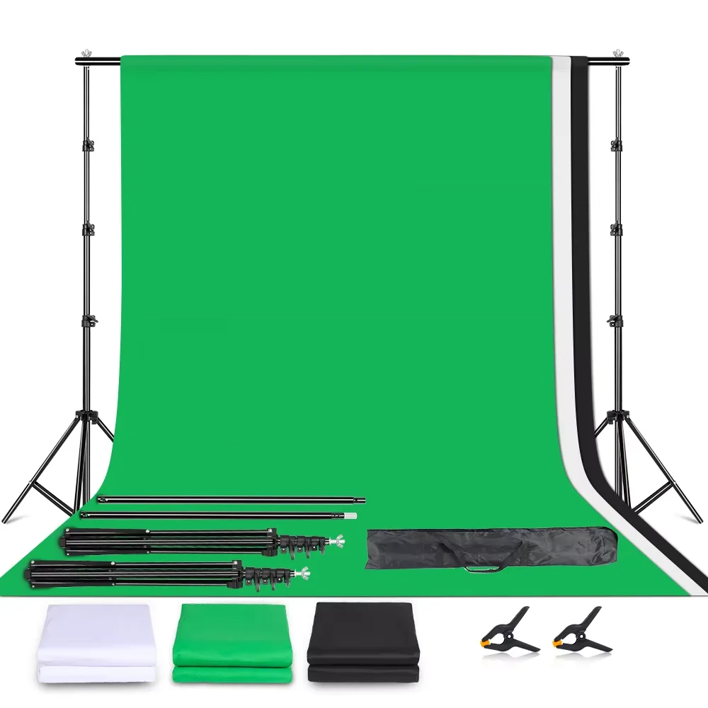 Foto Fotografi Latar Belakang Dilipat Kapas Poliester Layar Hijau Chromakey Latar Belakang Kain untuk Foto Studio Video