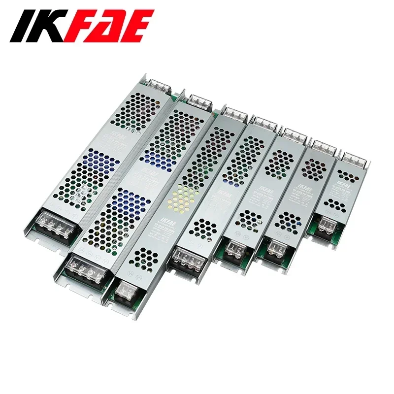 Alimentatore LED 12V 24V 60W 100W 200W 300W 400W 500W Convertitore driver LED trasformatore AC/DC ultra sottile per illuminazione di strisce LED