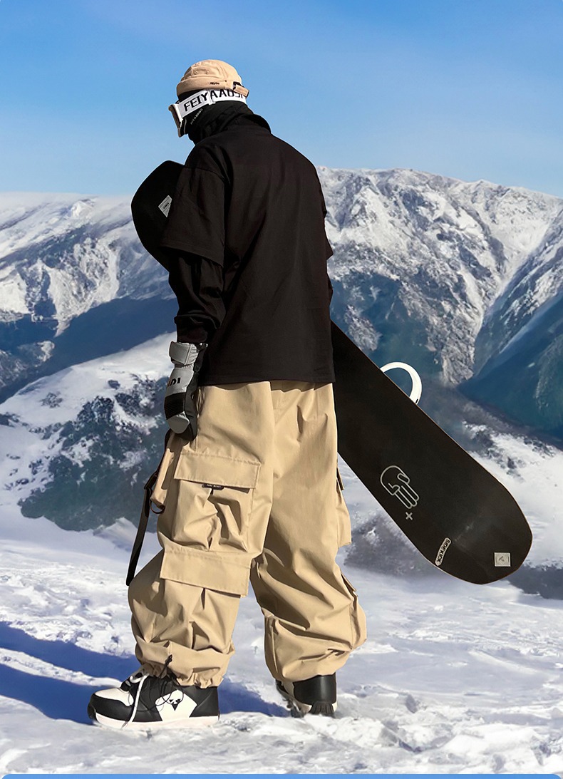Men and Women's Oversized Ski Pants Waterproof Breathable Thermal Fleece Lining Snowboard Winter Overalls  Pants