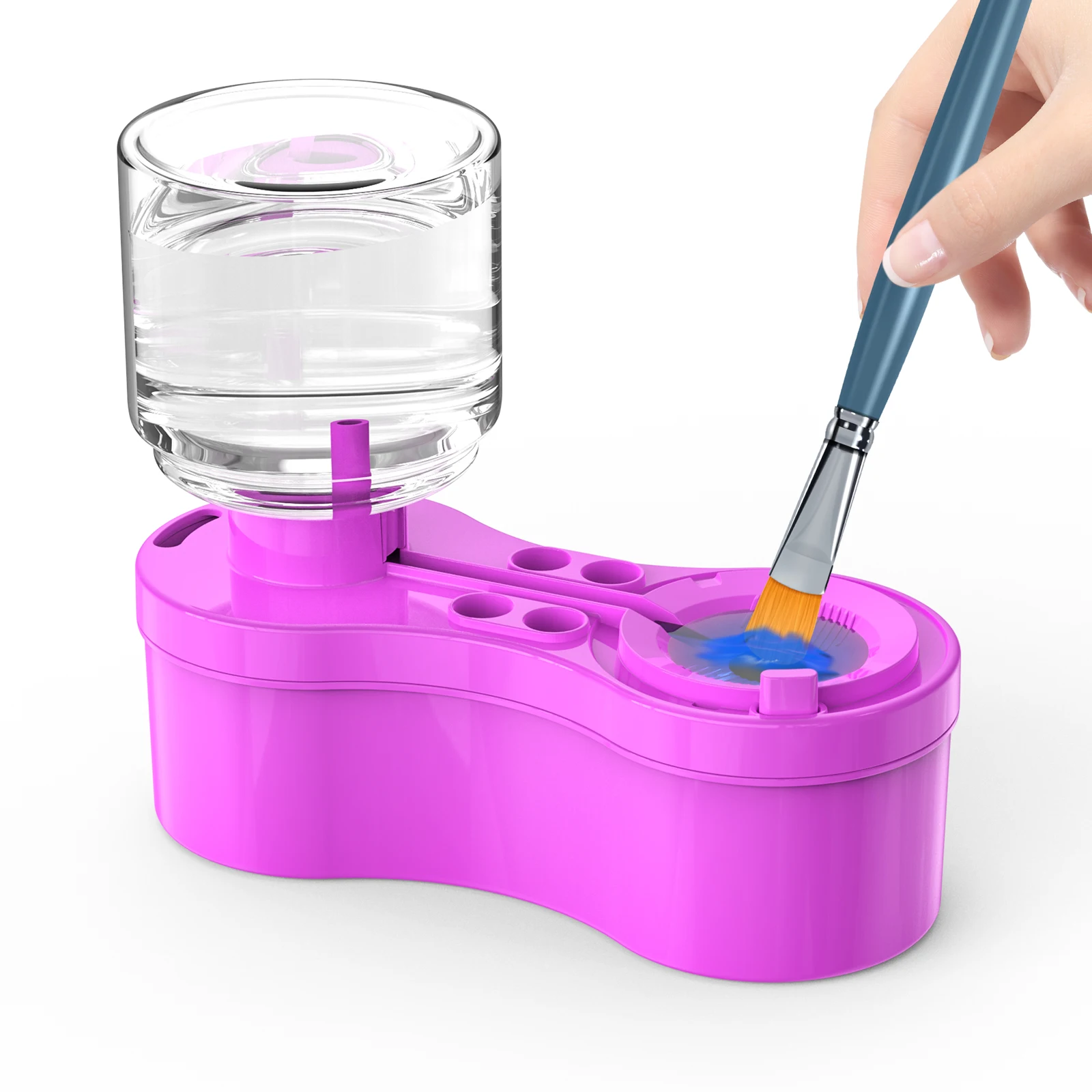 Paint Brush Cleaner with Drain Paint Brush Cleaning Machine Watercolor Pen Clean Tool for Acrylic Watercolor Water-Based Paints